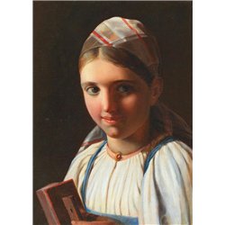 Круг Венецианова «Девушка с гармоникой»
