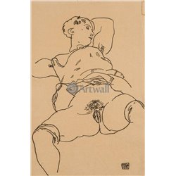 Лежащая женщина с поднятой сорочкой - Модульная картины, Репродукции, Декоративные панно, Декор стен