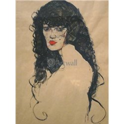 Женщина с черными волосами - Модульная картины, Репродукции, Декоративные панно, Декор стен