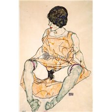Картина на холсте по фото Модульные картины Печать портретов на холсте Сидящая женщина с поднятым платьем