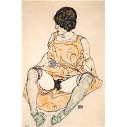 Сидящая женщина с поднятым платьем - Модульная картины, Репродукции, Декоративные панно, Декор стен