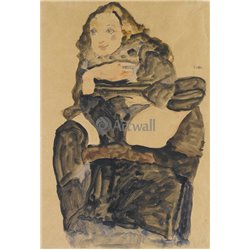 Сидящая женщина - Модульная картины, Репродукции, Декоративные панно, Декор стен