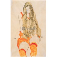 Картина на холсте по фото Модульные картины Печать портретов на холсте Сидящая девушка с распущенными волосами