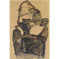 Портреты картины репродукции на заказ - Сидящая девушка с поднятой ногой