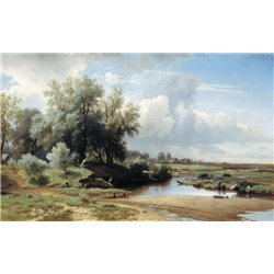 Каменев Лев «Пейзаж с рекой»