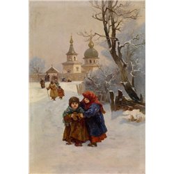 Изакевич Иван «Дети, идущие из церкви»