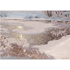 Картина на холсте по фото Модульные картины Печать портретов на холсте Иней на замерзшем озере