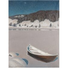 Картина на холсте по фото Модульные картины Печать портретов на холсте Зимняя ночь над замерзшим озером