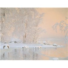 Картина на холсте по фото Модульные картины Печать портретов на холсте Зимний пейзаж с замерзшим озером