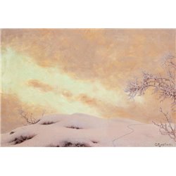 Зимний пейзаж в сумерках - Модульная картины, Репродукции, Декоративные панно, Декор стен