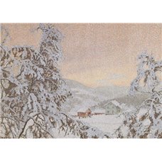Картина на холсте по фото Модульные картины Печать портретов на холсте Зимний пейзаж в сумерках
