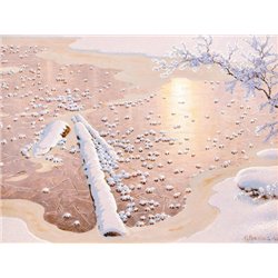 Замерзший пруд - Модульная картины, Репродукции, Декоративные панно, Декор стен