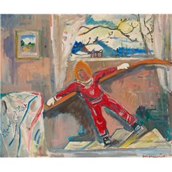 Мальчик в красном комбинезоне - Модульная картины, Репродукции, Декоративные панно, Декор стен