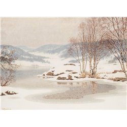 Снег на замерзшем озере - Модульная картины, Репродукции, Декоративные панно, Декор стен