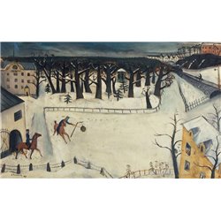 Верховая езда в Карлберге, снег - Модульная картины, Репродукции, Декоративные панно, Декор стен