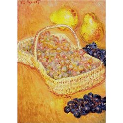 Корзина с виноградом, айва и груши