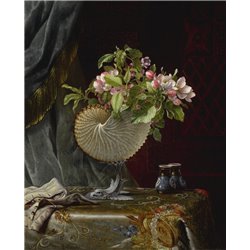 Цветы яблони в вазе из морской раковины - Модульная картины, Репродукции, Декоративные панно, Декор стен