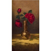 Портреты картины репродукции на заказ - Розы в японской вазе