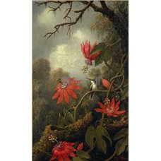 Картина на холсте по фото Модульные картины Печать портретов на холсте Орхидеи и колибри