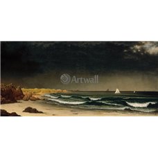 Картина на холсте по фото Модульные картины Печать портретов на холсте Надвигающаяся гроза, пляж возле Ньюпорта