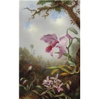 Портреты картины репродукции на заказ - Колибри и орхидеи