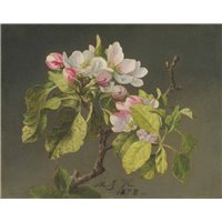Портреты картины репродукции на заказ - Ветка с цветами и бутонами яблони