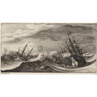 Портреты картины репродукции на заказ - Кит и трехмачтовый корабль