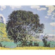 Картина на холсте по фото Модульные картины Печать портретов на холсте Дерево на озере Бринзен