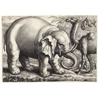 Портреты картины репродукции на заказ - Слон и верблюд