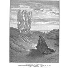 Картина на холсте по фото Модульные картины Печать портретов на холсте Авраам и три Ангела, Ветхий Завет