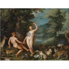 Картина на холсте по фото Модульные картины Печать портретов на холсте Адам и Ева в Эдемском саду