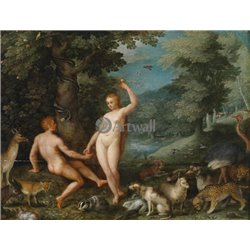 Адам и Ева в Эдемском саду - Модульная картины, Репродукции, Декоративные панно, Декор стен