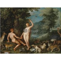 Портреты картины репродукции на заказ - Адам и Ева в Эдемском саду