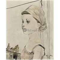 Портреты картины репродукции на заказ - Девушка в полосатом платке