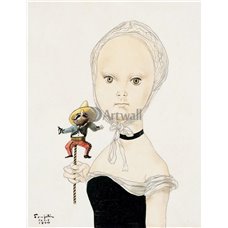 Картина на холсте по фото Модульные картины Печать портретов на холсте Девочка с куклой мексиканца