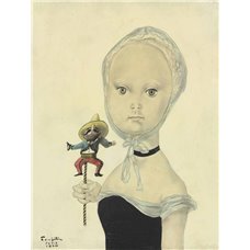 Картина на холсте по фото Модульные картины Печать портретов на холсте Девочка с мексиканской куклой
