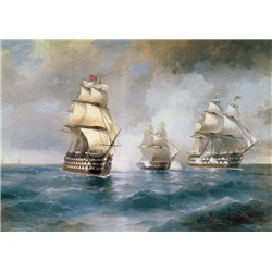 Бриг Меркурий, атакованный турецкими кораблями