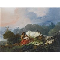 Портреты картины репродукции на заказ - Пастораль с отдыхающими пастухами