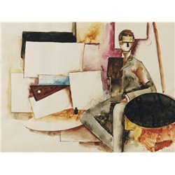 Этюд сидящего мужчины - Модульная картины, Репродукции, Декоративные панно, Декор стен