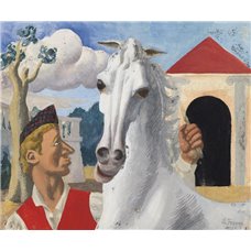 Картина на холсте по фото Модульные картины Печать портретов на холсте Человек с лошадью