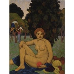 Женщина с яблоком - Модульная картины, Репродукции, Декоративные панно, Декор стен