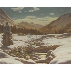 Горы в лунном свете