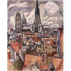 Картина на холсте по фото Модульные картины Печать портретов на холсте Крыши и собор в Руане