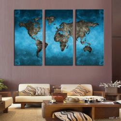 Модульная картина - Карта мира на стену - Модульная картины, Репродукции, Декоративные панно, Декор стен