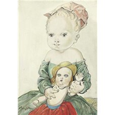 Картина на холсте по фото Модульные картины Печать портретов на холсте Девочка с куклой