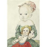 Портреты картины репродукции на заказ - Девочка с куклой