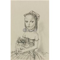 Портреты картины репродукции на заказ - Девочка с кошкой