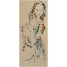 Картина на холсте по фото Модульные картины Печать портретов на холсте Девочка с кошкой