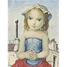 Картина на холсте по фото Модульные картины Печать портретов на холсте Девочка на парижской крыше