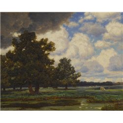 Пейзаж с коровами